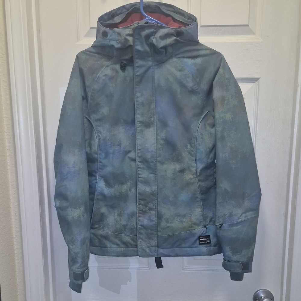 O'Neill Women's Gray & Green Camouflage Ski Jacket XS